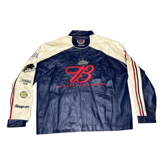 Vintage Nascar Dale Earnhardt Budweiser Racing Leather Jacket - Picture 2 of 13